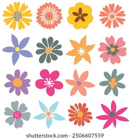 Collection of flowers. abstract botanical flowers background. style for banners, wallpaper, posters, websites, online shopping.Vector illustration design and creative idea,eps 10.