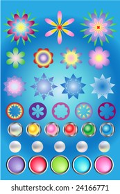 Collection of flowers and buttons