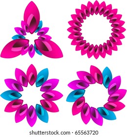 Collection of flowers for design. Vector collection.