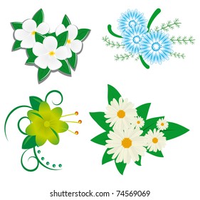 A collection of flowers for the design. Vector illustration