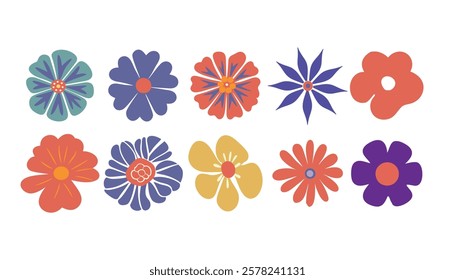 Collection of flowers icon. Abstract  flowers on white background. style for banners, wallpaper, posters, websites, online shopping.Vector illustration design and creative idea,eps 10.