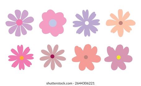  Collection of flowers icon. abstract origami flower on white background. style for banners, wallpaper, posters, websites, online shopping.Vector illustration botanical design and creative idea.