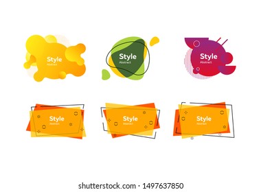 Collection of flowing liquid abstract shapes. Dynamical colored forms. Vector illustration. Can be used for advertising, marketing, presentation