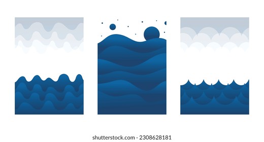 Collection fluid liquid poster and geometric background of dynamic shapes. Wallpaper gradient with liquid shape. Illustration colorful template banner with soft curve and wave.