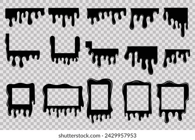 collection of fluid silhouettes dripping in vector