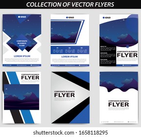 collection of flyers, mega pack brochure design template, vector business cover set