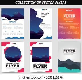colección de volantes, plantilla de diseño de prospectos de mega-pack, conjunto de portada para el negocio vectorial