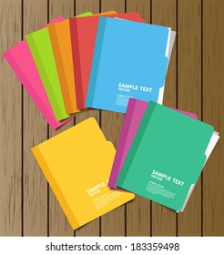 Collection of folder with documents vector illustration