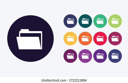 Collection of folder symbol icon.