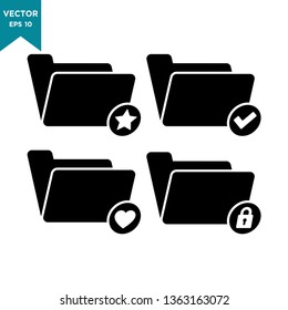 collection of folder vector icon 