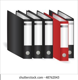 Collection of folders for papers. Vector illustration