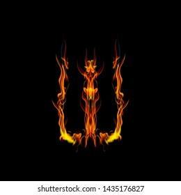 Collection of fonts or letters from fire, modern red fire, fonts Tattoo Fire. The alphabet is hot, ABC is burning. Hot typography. fire lettring, letter W