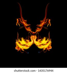 Collection of fonts or letters from fire, modern red fire, fonts Tattoo Fire. The alphabet is hot, ABC is burning. Hot typography. fire lettring, letter X
