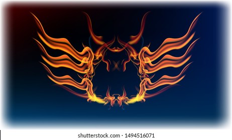 Collection of fonts or letters from fire, modern red fire, Tattoo Fire fonts. The alphabet is hot, ABC is on. Hot typography. lettring fire, winged O letter