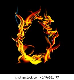 Collection of fonts or letters from fire, modern red fire, fonts Tattoo Fire. The alphabet is hot, ABC is burning. Hot typography. fire lettring, letter O