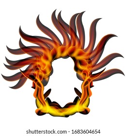 Collection of fonts or letters from fire, modern red fire, fonts Tattoo Fire. The alphabet is hot, ABC is burning. Hot typography. fire lettering, letter O