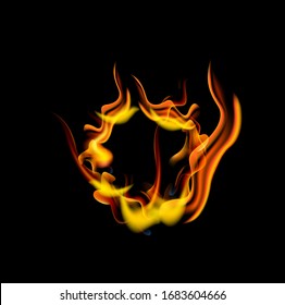 Collection of fonts or letters from fire, modern red fire, fonts Tattoo Fire. The alphabet is hot, ABC is burning. Hot typography. fire lettering, letter O