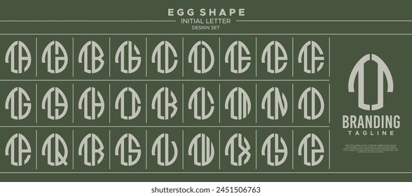 Collection of food egg shape initial letter T TT logo design