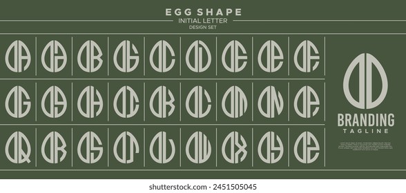 Collection of food egg shape letter O OO logo, number 0 00 design