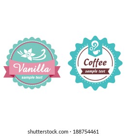 Collection food labels.