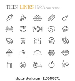 Collection of food related icons