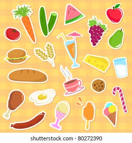 collection of foods of major food groups (raster version)