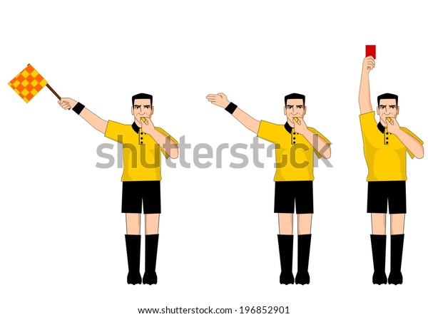 Collection Football Referee Gestures Stock Vector (Royalty Free ...