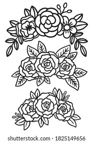 collection forest fern eucalyptus art foliage natural leaves herbs in line style. Decorative beauty elegant illustration for design hand drawn flower
