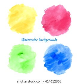 Collection of four abstract watercolor backgrounds for design