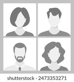 Collection Of Four Avatars Representing Diverse Characters For Social Media Profiles, Business Profiles And Interface