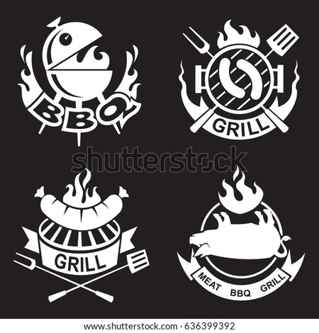collection of four barbecue banners 