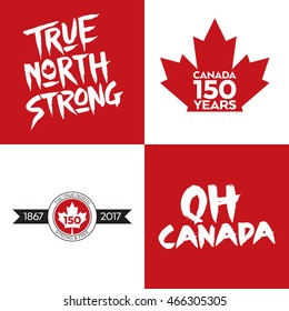 A collection of four Canadian vector icons celebrating Canada's 150th year of confederation.