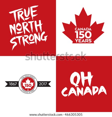 A collection of four Canadian vector icons celebrating Canada's 150th year of confederation.