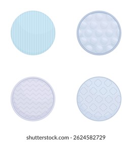 Coleção de quatro desenhos circulares com diferentes fundos texturizados