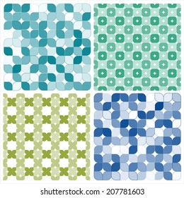 Collection of four colorful backgrounds