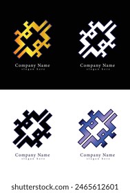 collection of four corporate logo 3d set for company, website flyer brochure,mockup, clothing brand, business company logos sign symbol, H sign logo template object background tatto badge