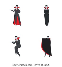 Collection of four creative vampire illustrations, perfect for halloween themed designs