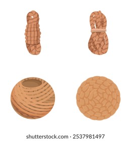 Collection of four detailed basketry graphics in a neutral color palette suitable for various designs