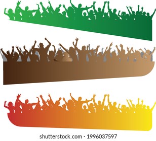 Collection of four different grunge crowd scenes