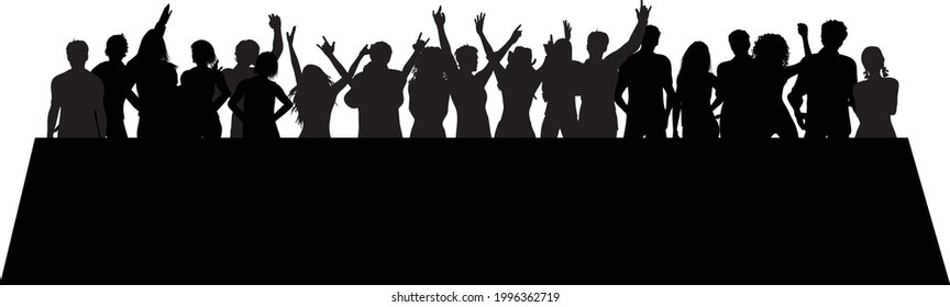 Collection of four different grunge crowd scenes