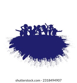 Collection of four different grunge crowd scenes. Eps 10. Vector illustration.