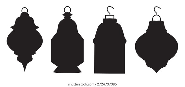 collection of four distinct lantern silhouettes suitable