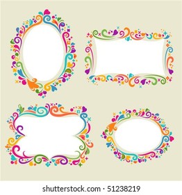 Collection of four floral frames