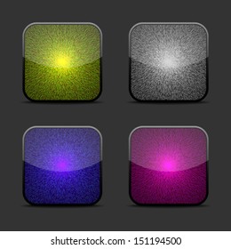 Collection of four glow multicolored icon templates for your application 