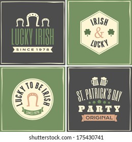 A collection of four greeting cards for St. Patrick's Day.