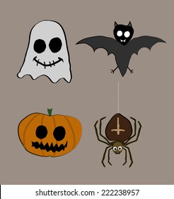 A collection of four Halloween creatures