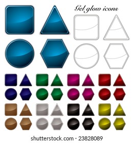 Collection of four icons with many variations of colour