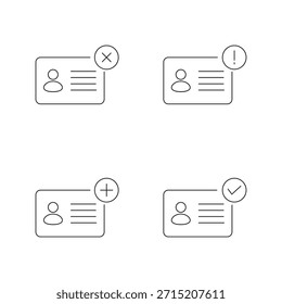 Colección de cuatro iconos de Estado de tarjeta de Identificación