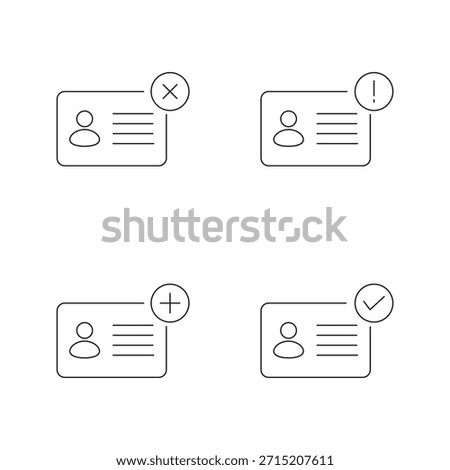 Collection of four identification card status icons