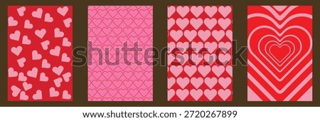 collection of four lovely heart patterns perfect for romantic backgrounds and festive Valentine's Day designs